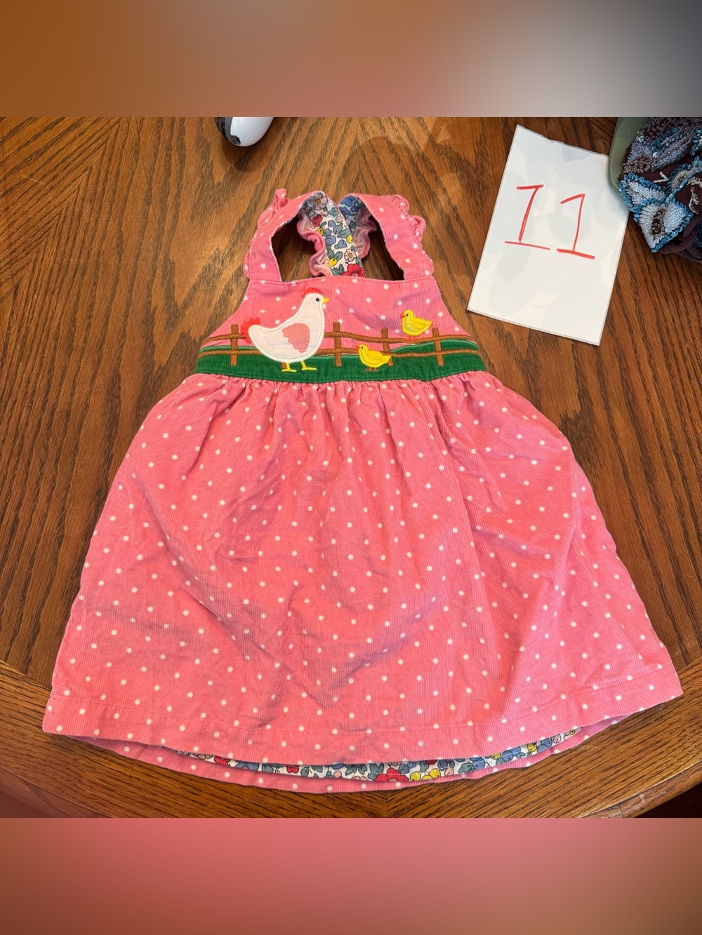 Mini Boden Spotty Appliqué
Cord Pinnie - Picture 4 of 8